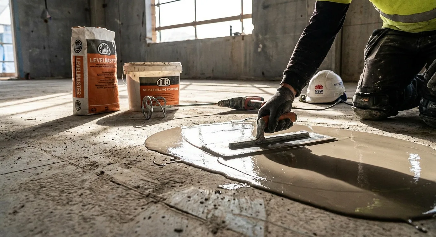 A commercial floor being ground and levelled with professional equipment before new flooring installation