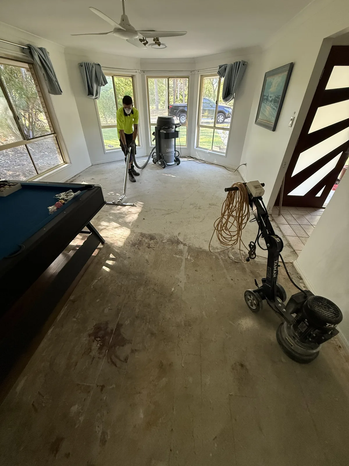 Insurance make-safe floor preparation