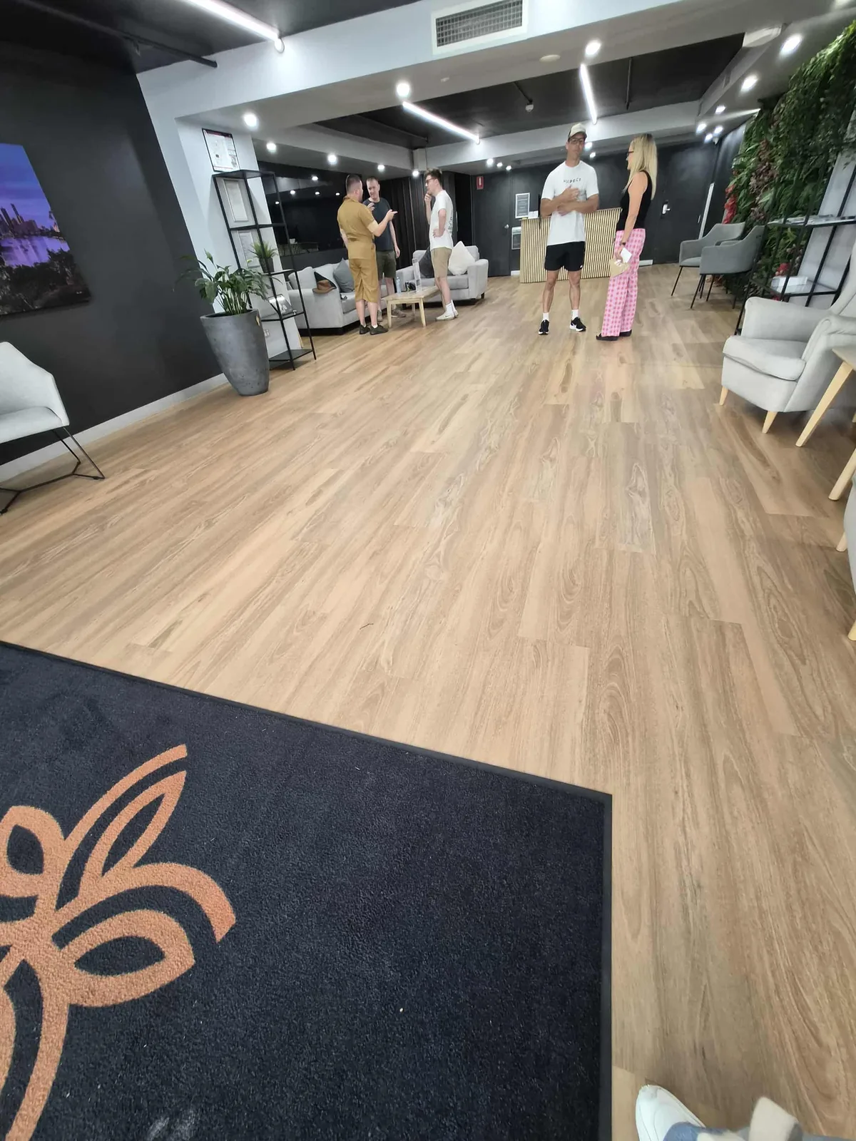 LVP installation in hotel lobby